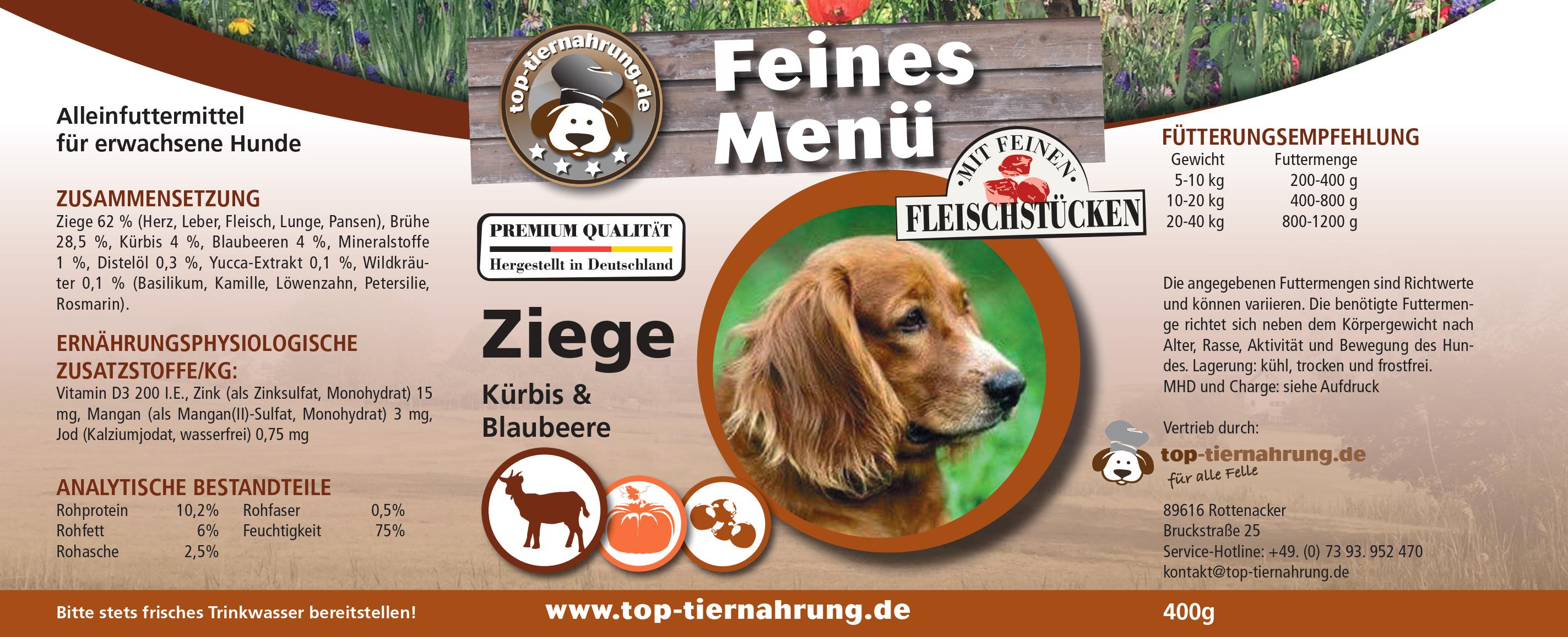 Ziege Kürbis Blaubeere