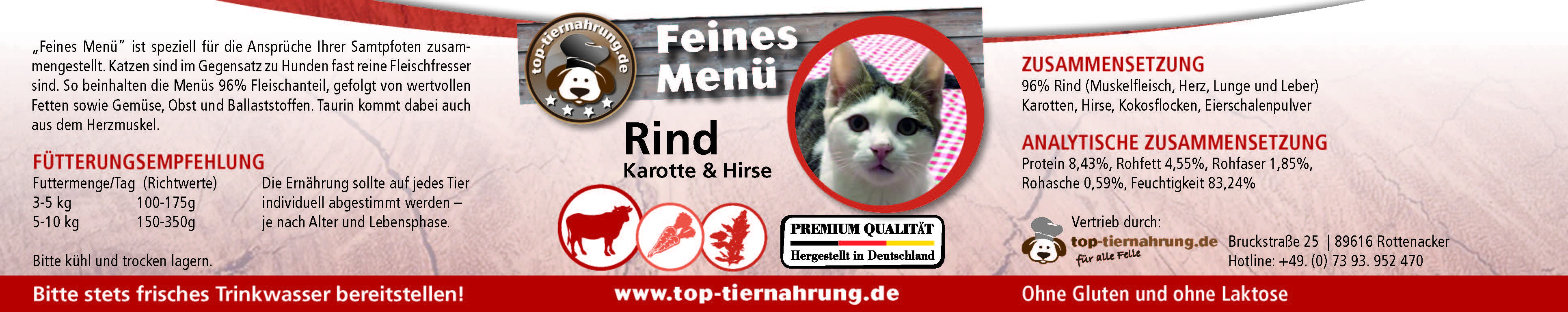 Rind mit Karotte Cat 200g