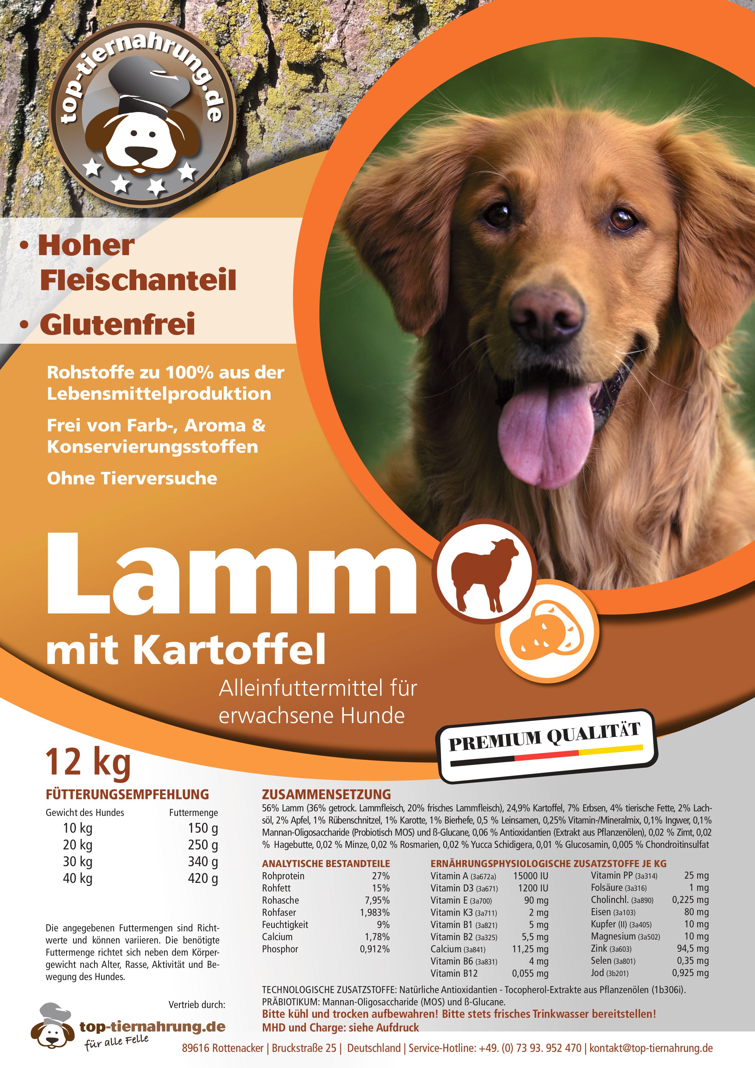 Lamm mit Kartoffel - unser August-Deal - 2 x 12kg