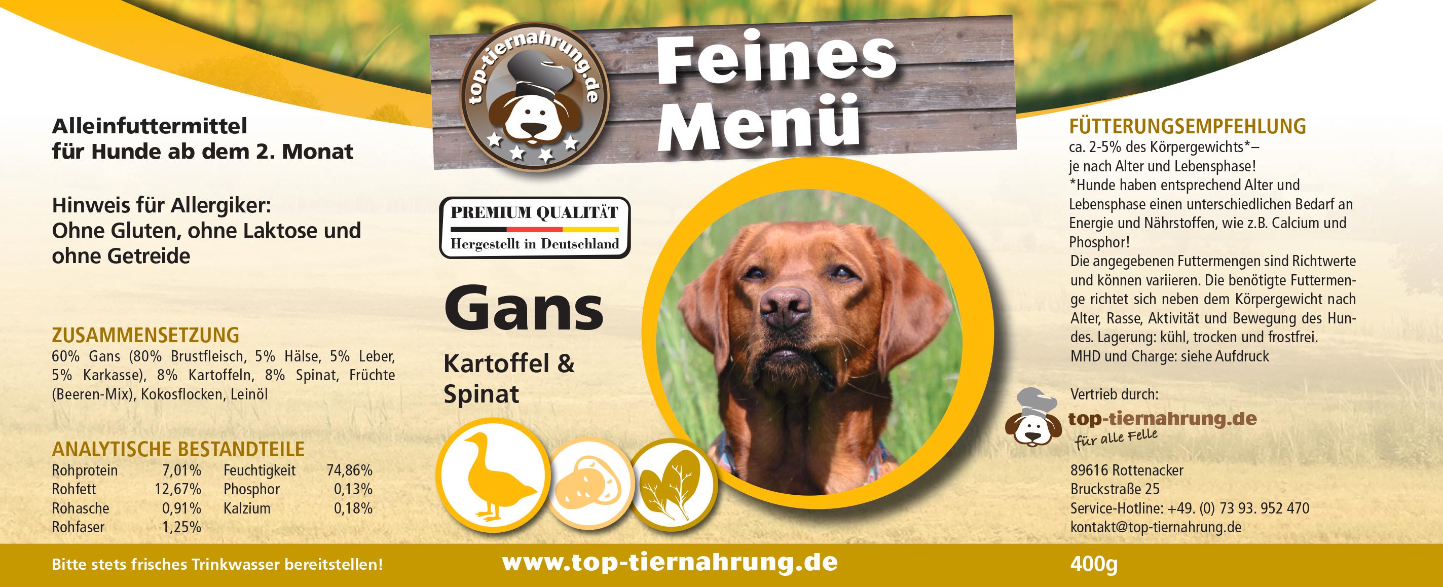 Gans Kartoffel & Spinat - puppy
