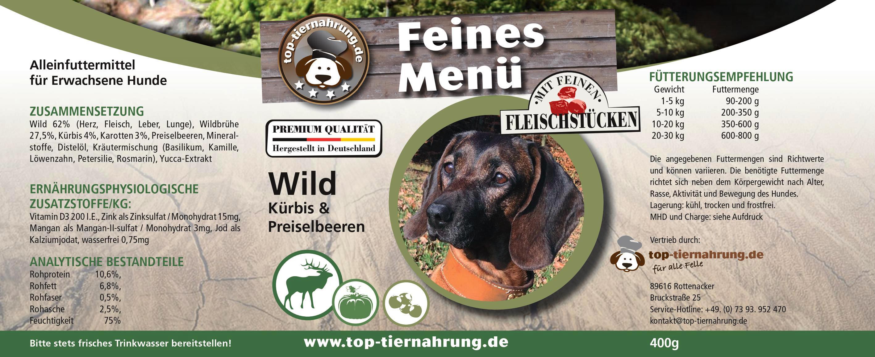 Wild mit Kürbis und Preiselbeeren