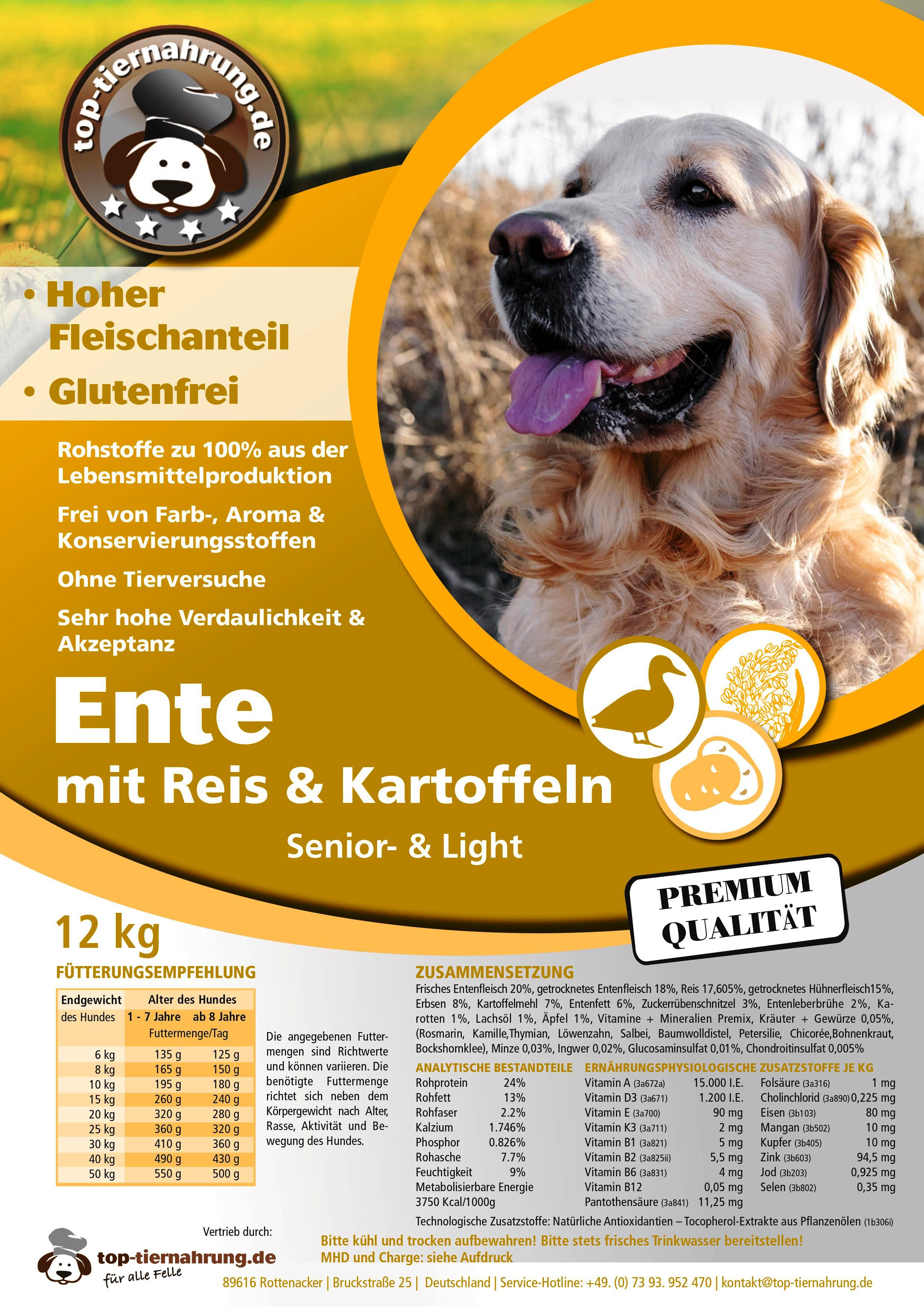 Ente mit Reis & Kartoffel 12 kg verschm.