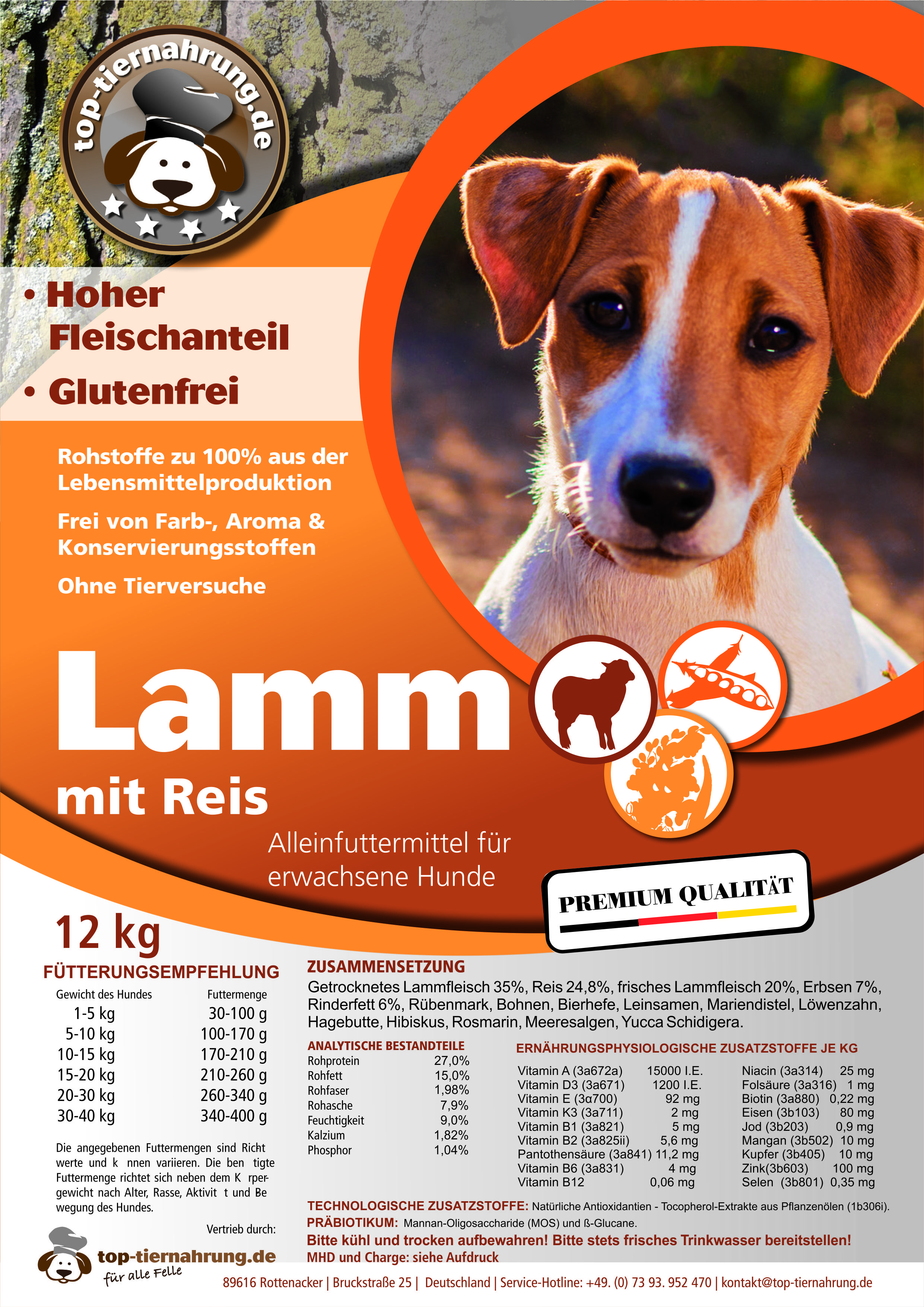 Lamm mit Reis 12kg